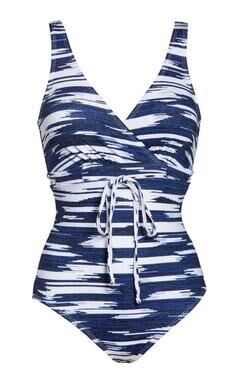 Tommy Bahama Canyon Sky Pattern One Piece Swim Bathing Suit Blue Size 4 NWT